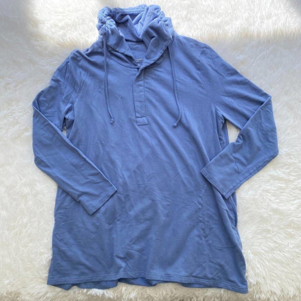 Soft Surroundings Periwinkle Blue Long-Sleeve Tunic Hoodie (XL - 16/18)